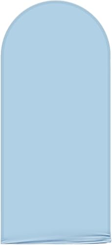Telón de fondo de pared de arco azul de 2 x 5 pies, cubierta de fondo redondo de color sólido, cubierta de marco de arco de 2 caras, soporte de