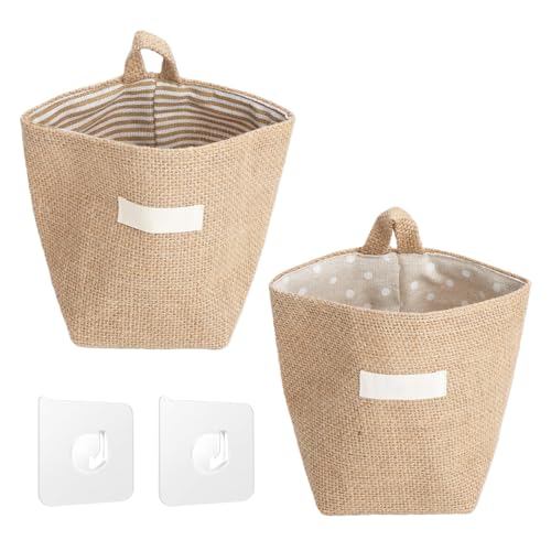panier de rangement bebe avec 2 pièces autocollantes, panier suspendu rangement, petit paniers,...