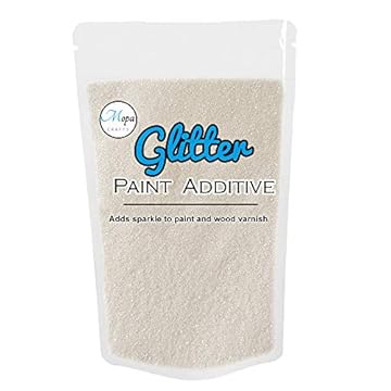 Mopa Crafts White Pearl Glitter Paint Crystal Additive 100g for Emulsion Paint - for use with Interior/Exterior Wall, Ceiling, Wood, Metal, Varnish, Dead Flat, Matt, Soft Sheen or Silk Paints