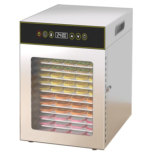 Deshidratador eléctrico de carne de 12 capas, deshidratador de frutas y verduras con 12 bandejas para aperitivos, verduras y carne.