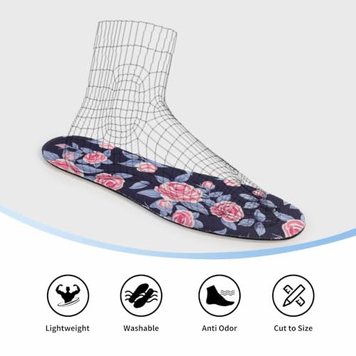 Image of Barefoot Shoe Inserts for Women Thin No Show Socks Womens Insole Socks for Men Rose Large