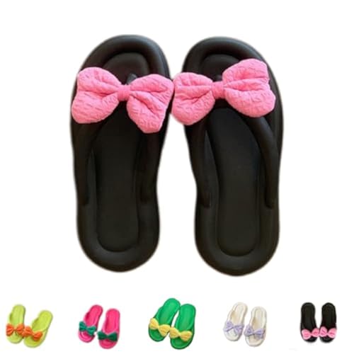 Bowknot Slippers Flip Flops Candy Color Cute Girl Bow Flip-flops Bathroom Slip-on Sandals Beach Shoes Bathroom Slippers
