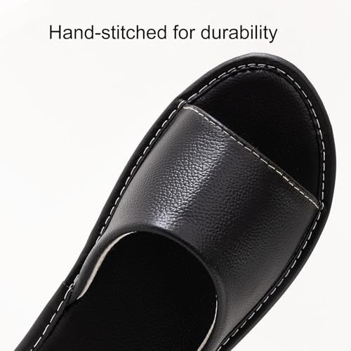 JOOFAN Unisex Top-Grain Cowhide Slippers