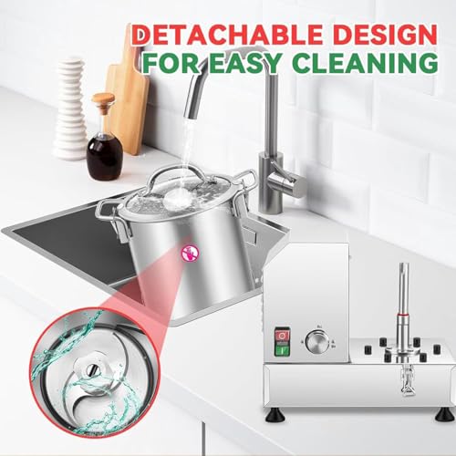 Picadora y trituradora eléctrica Comercial de Alimentos, Cubo extraíble de Acero Inoxidable, Ideal para procesar Carne, Verduras y Frutas (12 l).