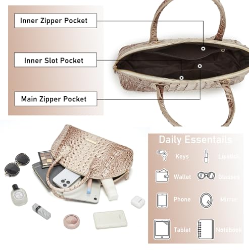 Bolso de mano doble asa de cuero vegano para mujer miniatura 5