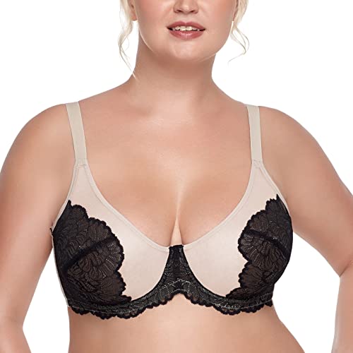 Hsia Minimizer Bra For Women Full Coverage Lace Plus Size Compression Bra Unlined Bras With Underwire 34C #TOP22