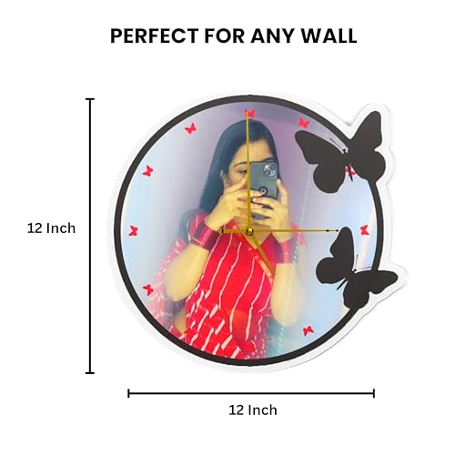 Image of SAVRI Personalized Gifts Acrylic Wall Clock (12x12 Inches) - Custom Photo with Unique Design - Stylish Room Decor, Romantic Gift for Housewarming, Anniversary, Birthday, Husband & Wife