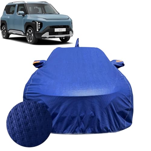 Image of Car Cover Compatible for Kia Syros (2025-2026) | 100% Waterproof Cover with Antenna & Reflective Mirror Pockets | Dustproof, Scratchproof, Heatproof Syros Car Cover|Soft Cotton Lining| Blue