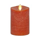 Luminara - Flameless LED Battery Operated Flickering Pillar Candles - Burnt Orange - Pack of 1-3x4.5 - Realistic Moving Flame Real Wax Indoor/Outdoor Decor