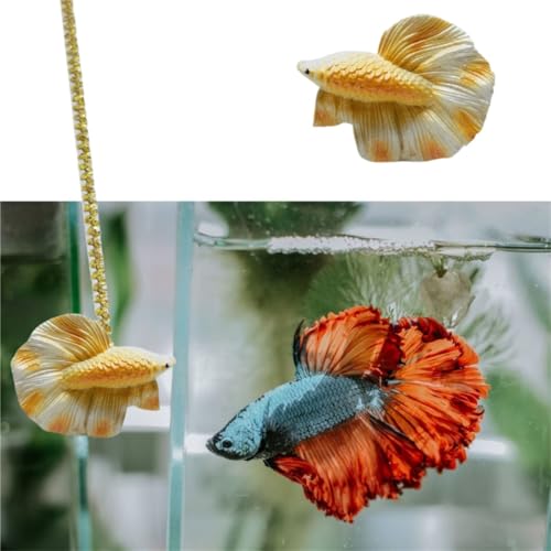 Image of 1 Pack Interactive Betta Fish Flare Stick Toy for Betta Tanks - Simulated Betta Training Teasing Toy for Betta Color Grow and Good Behavio (Yellow)