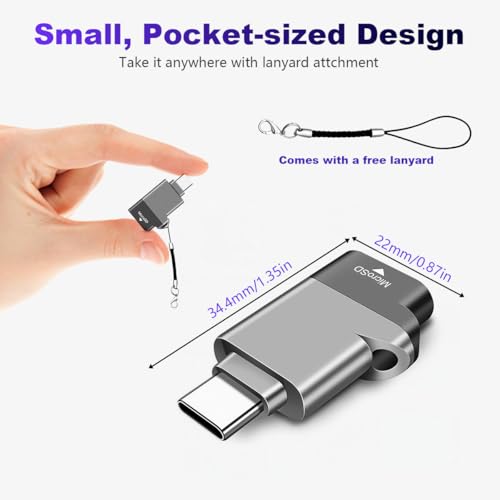 Image of Verilux USB-C MicroSD Card Reader with USB 3.0 & 5Gbps High-Speed | Memory Card Reader USB for MicroSDXC, MicroSDHC, and MicroSD for Window, Mac OS X and Andriod
