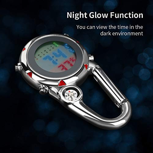 Aceshop Karabijnhaak Horloge Clip Op Karabijnhaak FOB Horloge Multifunctionele Clip Quartz Horloge Lichtgevend Gezicht… - Image 4