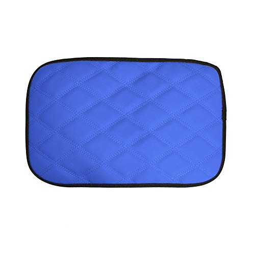 Image of FH Group Faux Leather Diamond Pattern Center Console Armrest Cushion, Luxury Seat Box Cover Protector fits Most Cars, SUVs, and Trucks Blue