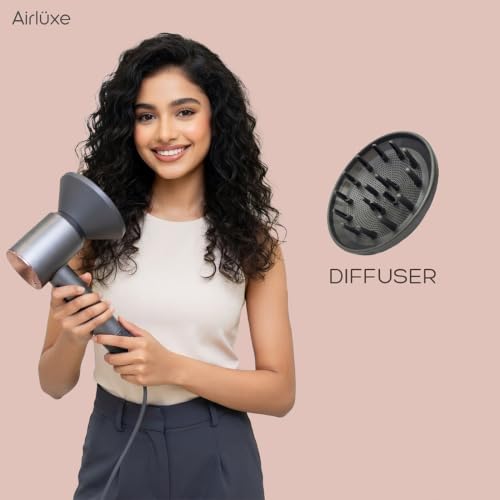 Image of Airluxe AirStorm BLDC Ionic Hair Dryer | 110,000 RPM High Speed Brushless Motor | Professional Hair Dryer for Women & Men | 9 Modes | Fast Drying | Frizz Control | 6 Amp household Plug