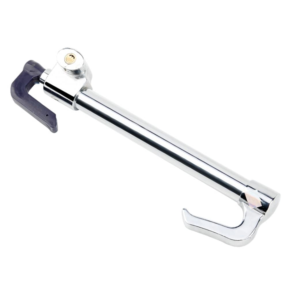 Riloer Universal Steering Wheel Brake Lock, for Car Truck SUV Van Security, Anti-Theft Retractable Double Hook Car Clutch Pedal Lock
