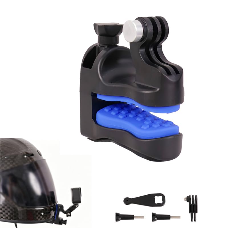 Motorcycle Helmet Chin Mount for AGV K3 Decept 2024–2026, Clip-On Camera Holder with Textured Silicone Pads, Multi-Angle Adjustment for Ride Recording : Automotive