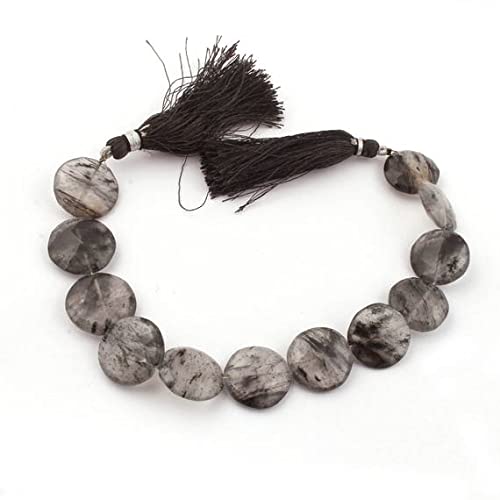 Quartz rutilé noir 17mm-19mm pour créer vos bijoux bohèmes chics d'atelier