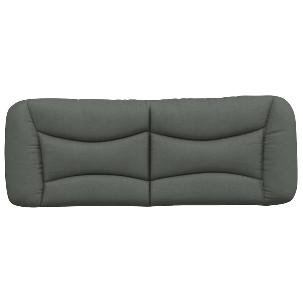 vidaXL Cabecero de Cama Acolchado Hvar, Cabecera Decorativa para Somier, Cabezal para Estructura de Cama, Mueble para Dormitorio, Tela Gris Oscuro 120 cm