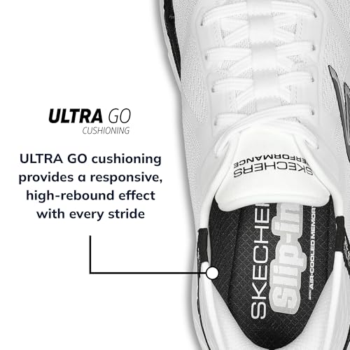 Skechers Performance Mens Skechers Hands Free Slip-ins Max Cushion Premier Ascendant, White/Black, 8