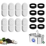 Apauk Ersatzfilter und Schwämme, Katzenbrunnen, Trinkbrunnen für Katze, Trinkbrunnen Edelstahl, Ultraleiser Trinkbrunnen für Katze und kleine Hunde (8+8)