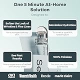 Seranova Micro Infusion System for Face & Neck 0.05mm Stamp with Hyaluronic Acid & Collagen Peptide Serum for Firmer Smoother-Looking Skin, Easy 5-Minute At-Home Skin Care Application - 3 Month Supply