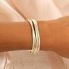 AOZEL Gold Cuff Bracelets for Women, Chunky Gold Bangles Non Tarnish Statement Cuff Bangle for Gift #3
