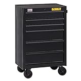 Rolling Tool Cabinet, 6-Drawer, Double Wall Steel, 26-In.