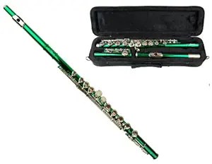 MERANO Green Lacquer Plated Flute Key of C with CASE