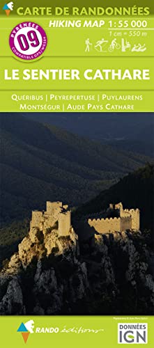 Pyrénées Carte 9 Sentier Cathare - Queribus