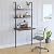Homfa Wall Mounted Ladder Table with 2 Shelves, Industrial Computer Desk with Storage Rack for Small Space Studying Writing Workstation Against The Wall Stand Organizer Bookshelf, Home Office