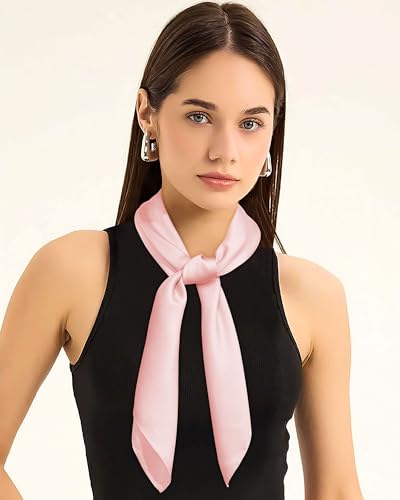 AWAYTR 27.5" Square Satin Head Scarf - Silk Hair Scarf Square Hair Bandanas Large Scarf Sleeping Head Wraps for Women4