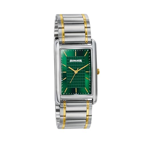 Image of Sonata Ascent with Quartz Analog with Leather Strap Watch for Men