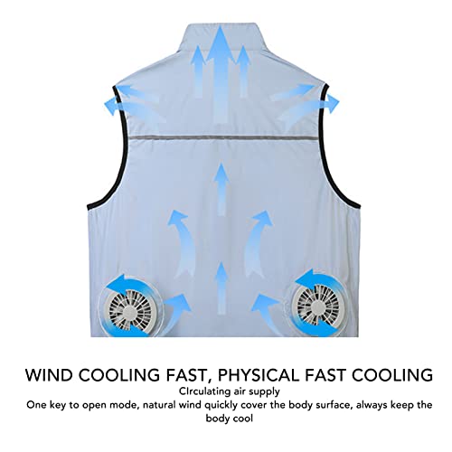 LiebeWH Body Cooling Vest Polyester Cooling Jacket 3 Speed Mode Air Conditioned Clothes with 2 Fans for Hot Weather Work3