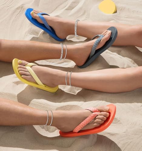 Tornito 8Pcs Ankle Bracelets for Women Stainless Steel Waterproof Layered Cuban Figaro Link Chain Rope Paperclip Herringbone Satellite Bead Anklets Set Summer Beach Jewelry Gold Silver Tone 8.5 Inch4