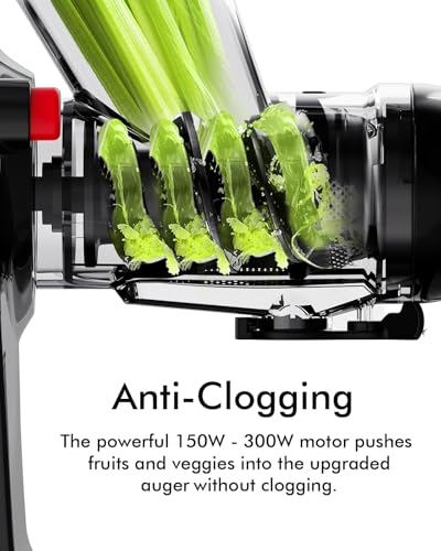 Image of SiFENE Slow Masticating Cold Press Juicer Machines for Fruit Vegetable, Juice Yield Maker Extractor with Dual Mouth, Quiet Motor Anti-Clog System, Easy to Clean, Non-BPA (Gray)