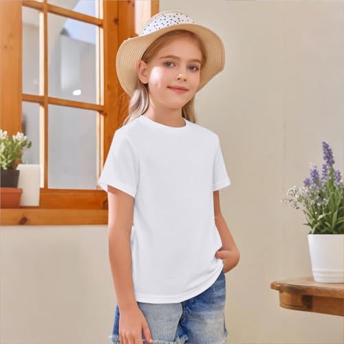 Boys Girls Causal Loose Active Athletic Tops Short Sleeve T-Shirt Basic Solid Color Crewneck Tee Shirts Summer3