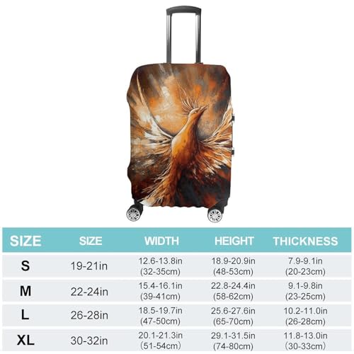 Abstract Phoenix Luggage Cover, Elastic Luggage Protector Fits 19-32in Suitcases, Washable & Anti-Scratch Suitcase Cover for Men Women M2
