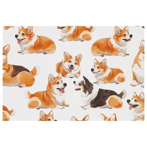 Set de table Corgi antidérapant de qualité supérieure pour table à manger protégée - 2