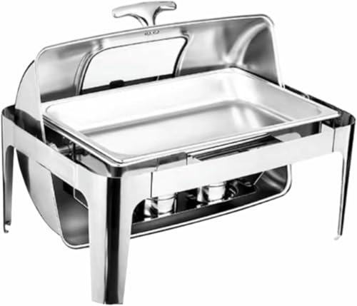 Chauffe-plat buffet 9L rectangulaire avec dépôt eau et combustible pour traiteur - 2