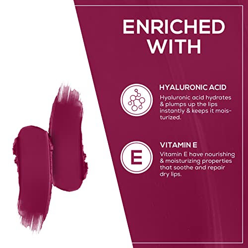 Image of RENEE Stunner Matte Lipstick - High Power 4gm| Intense Color Pay Off, Full Coverage Long Lasting Weightless Velvety Formula with One Swipe Application| Enriched with Vitamin E & Hyaluronic Acid