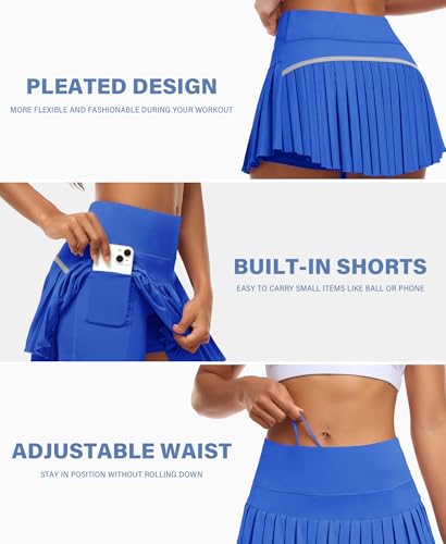 JoyGirl Womens Pleated Tennis Skirt with Shorts High Waisted Golf Skort Mini Skirt Workout Skirt Athletic Skorts with Pockets3