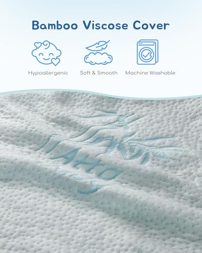 Image of Toddler Pillow, Adjustable Memory Foam Small /Mini Pillow for Toddler 2 Years & Above, for Kids Sleeping, Napping or Traveling, Washable No Zipper Pillowcase, 13 inch x 18 inch, Blue
