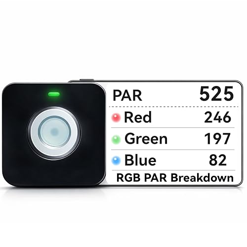 VBR-100 PAR-Messgerät 6000umol / (㎡s), Rotes und blaues Licht trennen PAR, DLI-Rechner,...