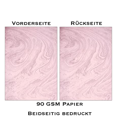 60 A4 Blatt buntes Marmorpapier, beidseitig bedruckt 90GSM marmoriertes papier Marmor Mix (Gemischt)