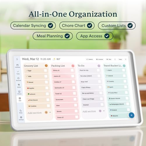 Image of Skylight Calendar 2 - 15-inch Full HD Touchscreen Digital Calendar, Featured on Wirecutter - Wall Planner & Interactive Chore Chart, Smart Family Organizer, 16GB Storage, Wi-Fi, Wall Mount Included - Shadow Box, Silver