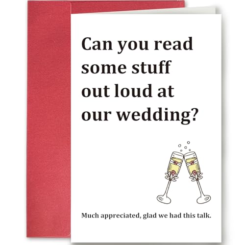 SuperShunhu Master Of Ceremonies Invitation Card, MC Invitation Card from Bride and Groom, Funny Officiant Proposal Card for Friends, Family, Pastor, Priest