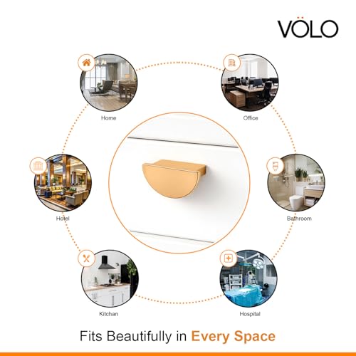Image of VOLO Cabinet Drawer Knob /knobs for Drawers /Drawer knobs /Handle /knobs for cabinets /Pull Handle (S-183) (Rose Gold, 4)
