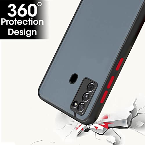 Image of TheGiftKart Translucent Hybrid Back Case Cover for Samsung Galaxy M21 2021 Edition / M21 / M30s | Smoked Matte Back | 360 Degree Protection | Protective Hard Back Cover Case (PC & TPU, Black Bumper)