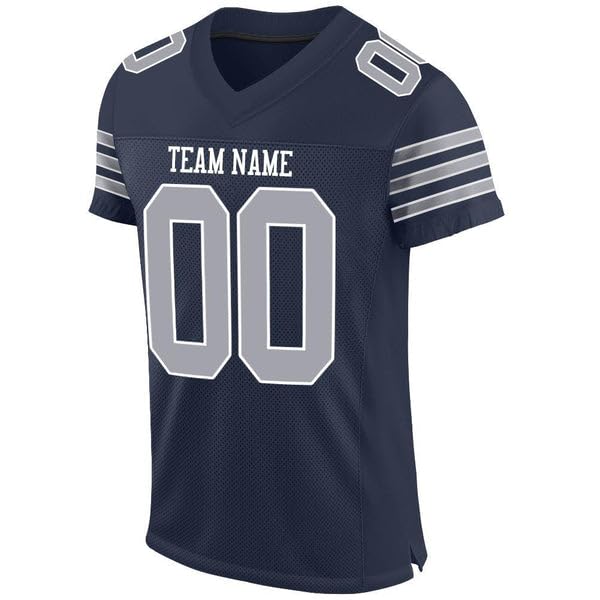 Custom Football Jersey, Football Shirt, Football Jerseys for Women, Football Shirts for Women, Navy Gray-White Football Jersey, Football Shirts for Men, Football Gifts
