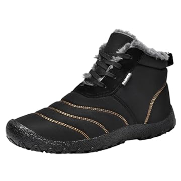 Sapatos descalços impermeáveis | Botas de inverno totalmente forradas de pele para mulheres neve impermeável | Botas de neve masculinas botas de inverno femininas para inverno trekking Hersil